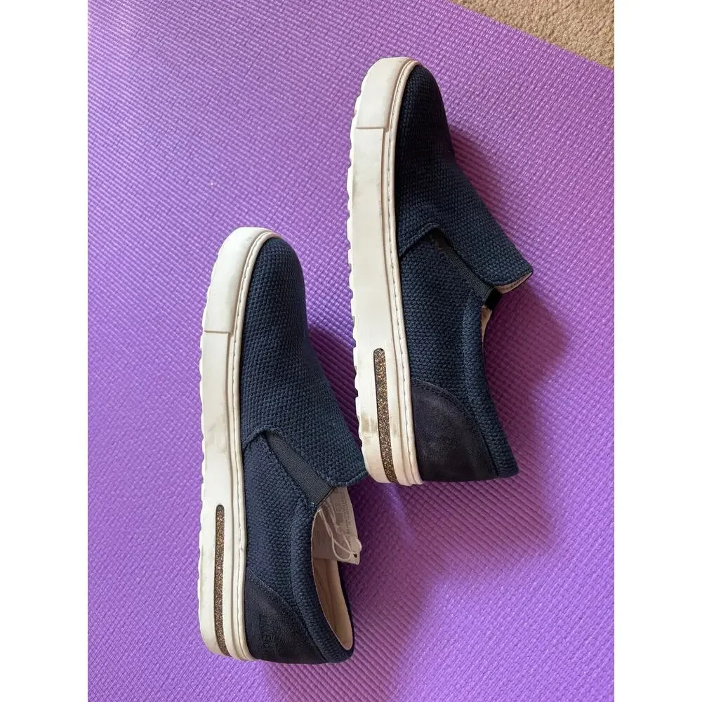 NWT Birkenstock Oswego Slip On Sneaker Womens Size 39 Midnight Blue Textile